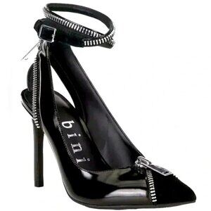 Gianni Bini Tatum Suede Zipper Detail Cut-Out Pumps In Black Color Size 8.5